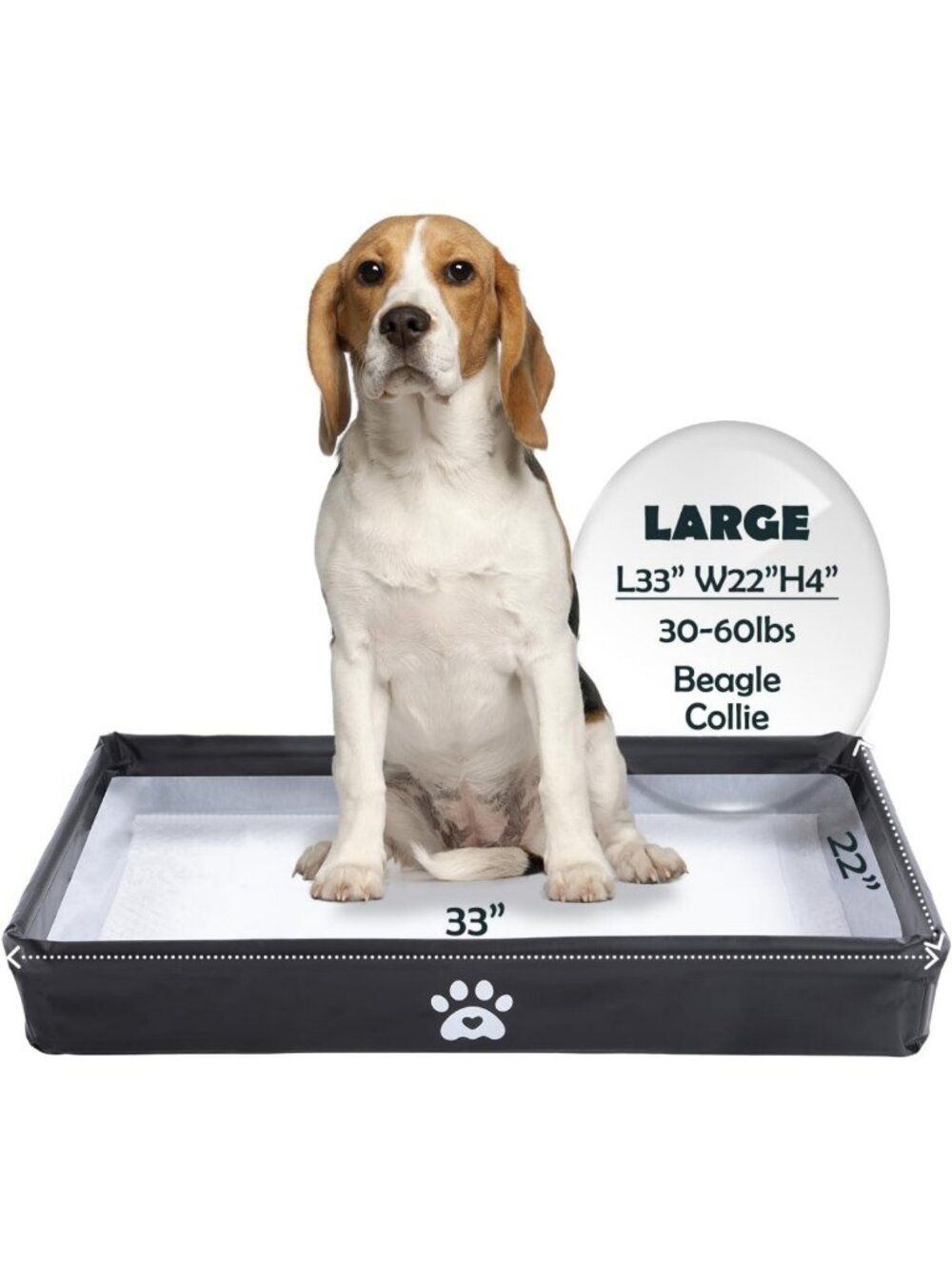 Foldable Dog Pee Pad Holder Tray - Leak-Proof, Easy Clean, High-Side Design